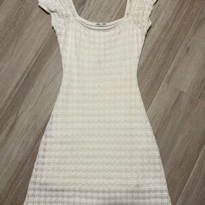 Hollister Cream Textured Mini Dress